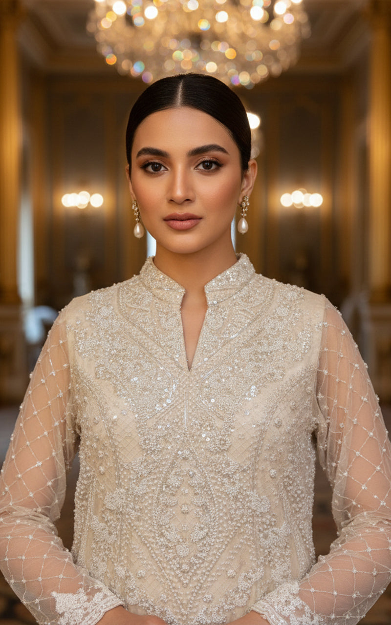 Threads and Motifs | Formal Dresses 25 | Net Embroidered Shirt With Trouser-3