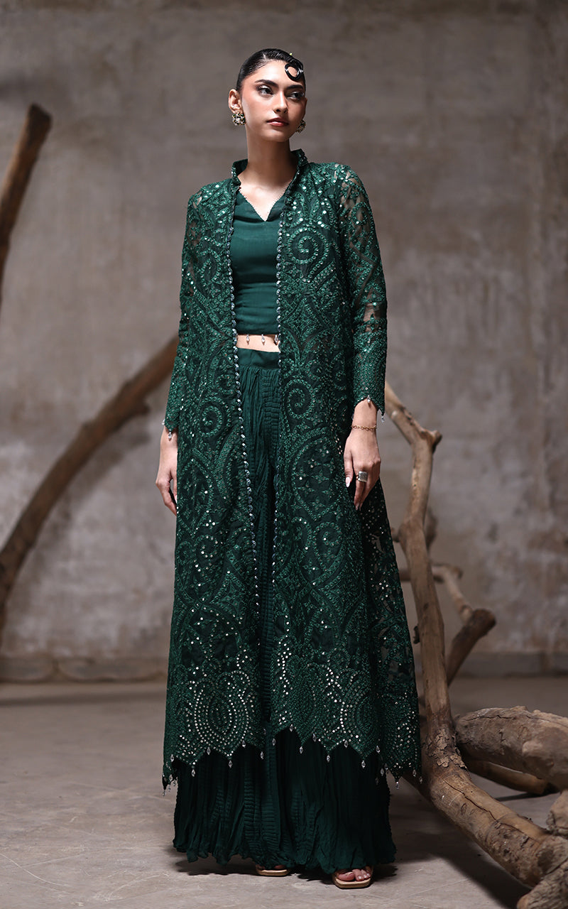 Threads and Motifs | Formal Dresses 25 | Organza Jacket With Crushed Trouser -  Threads and Motifs Ladies Clothes - Original Designer Dress - House of Maryam