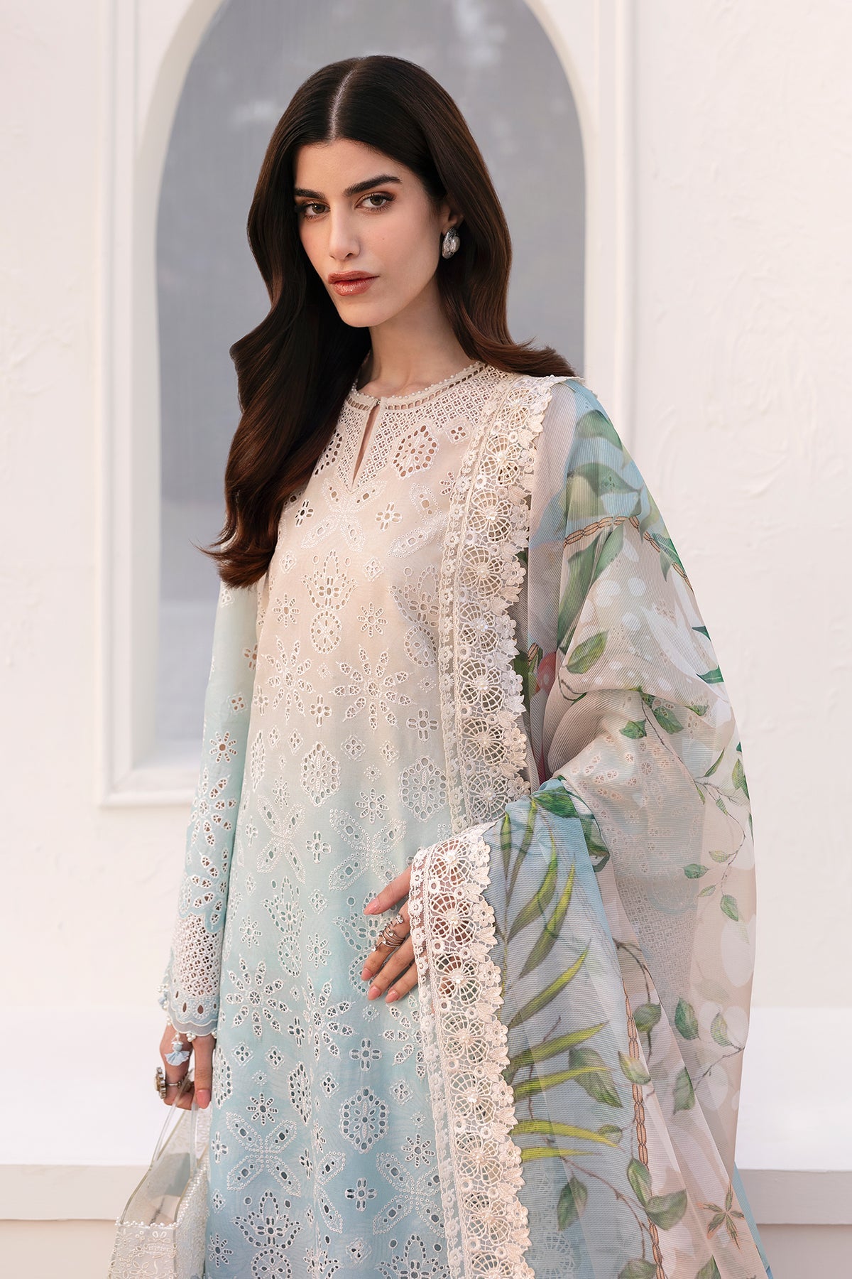 Baroque | Eid Printique | EMBROIDERED PRINTED LAWN UF-4185 -  Baroque Ladies Clothes - Original Designer Dress - House of Maryam