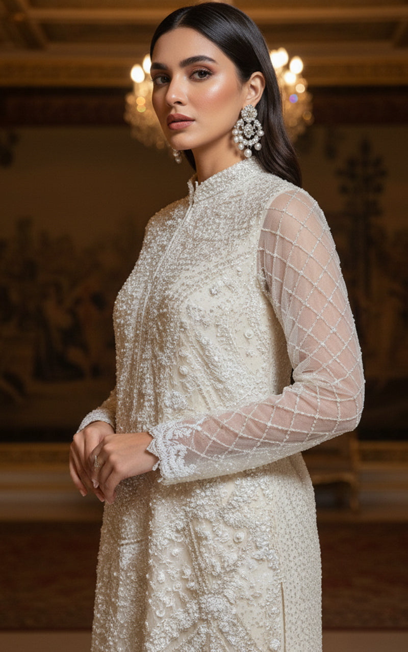 Threads and Motifs | Formal Dresses 25 | Net Embroidered Shirt With Trouser-4