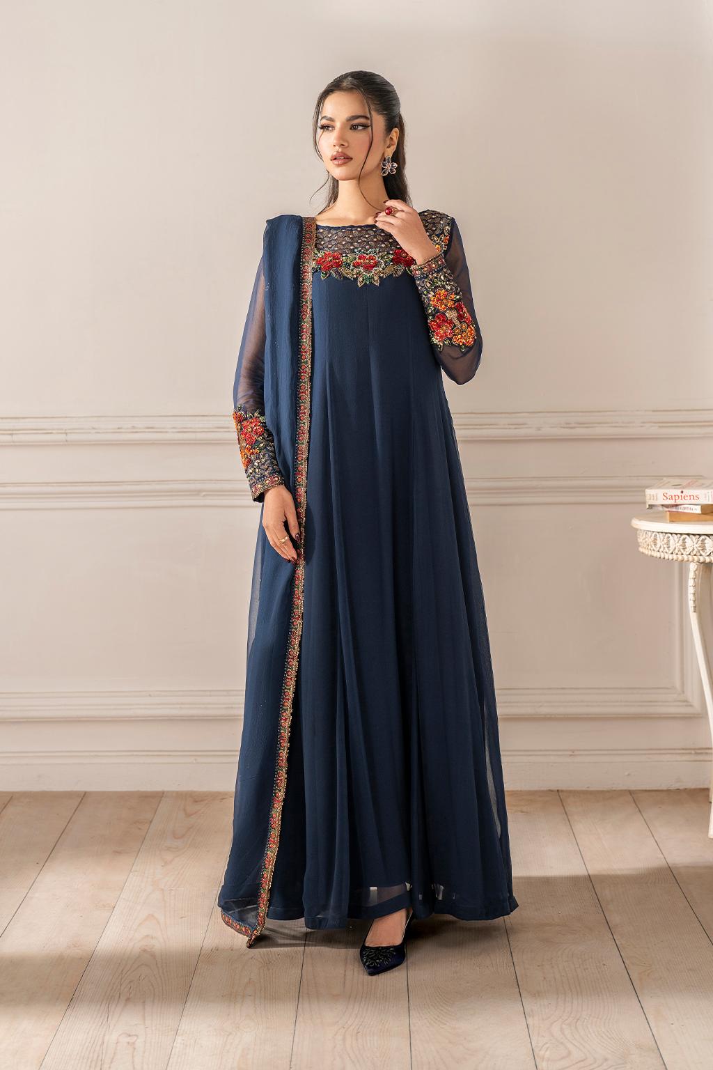 Iznik I Festive Formal I UE-412 Embroidered Chiffon -  Iznik Ladies Clothes - Original Designer Dress - House of Maryam