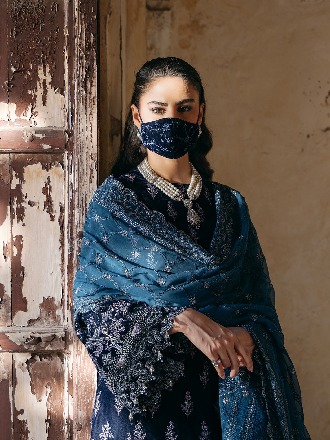 Flossie | Siara Velvet Formals | V-105 - B -  Flossie Ladies Clothes - Original Designer Dress - House of Maryam