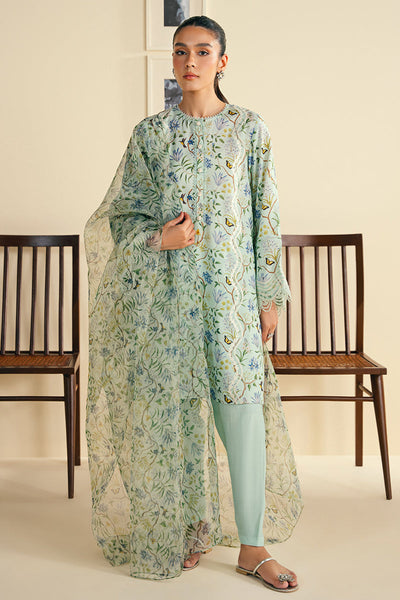 Cross Stitch | Exclusive Pret | Dusty Aqua-2 PC (Shirt & Dupatta)