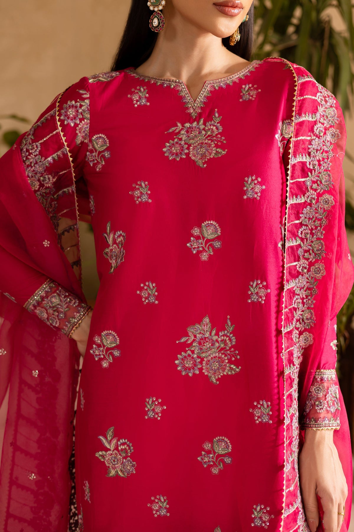 Batik | Nyra Embroidered Summer Solids | Zinnia -  Batik Ladies Clothes - Original Designer Dress - House of Maryam