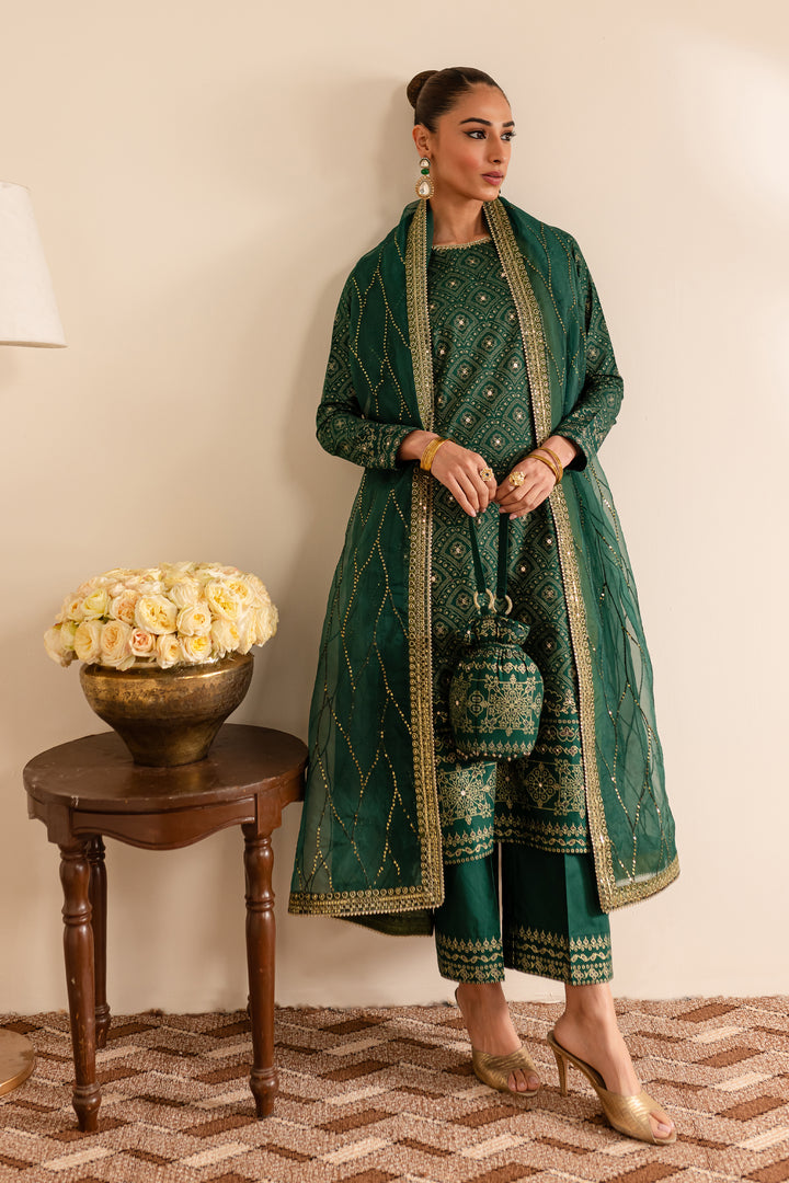 Batik | Reception Luxe Edit | Forest Green -  Batik Ladies Clothes - Original Designer Dress - House of Maryam