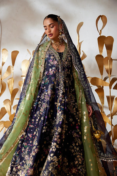 Suffuse Delina midnight blue raw silk pishwas and gharara, photo 2