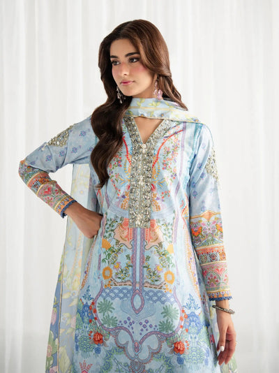 Gulaal | Aira Printed Silk | Misty