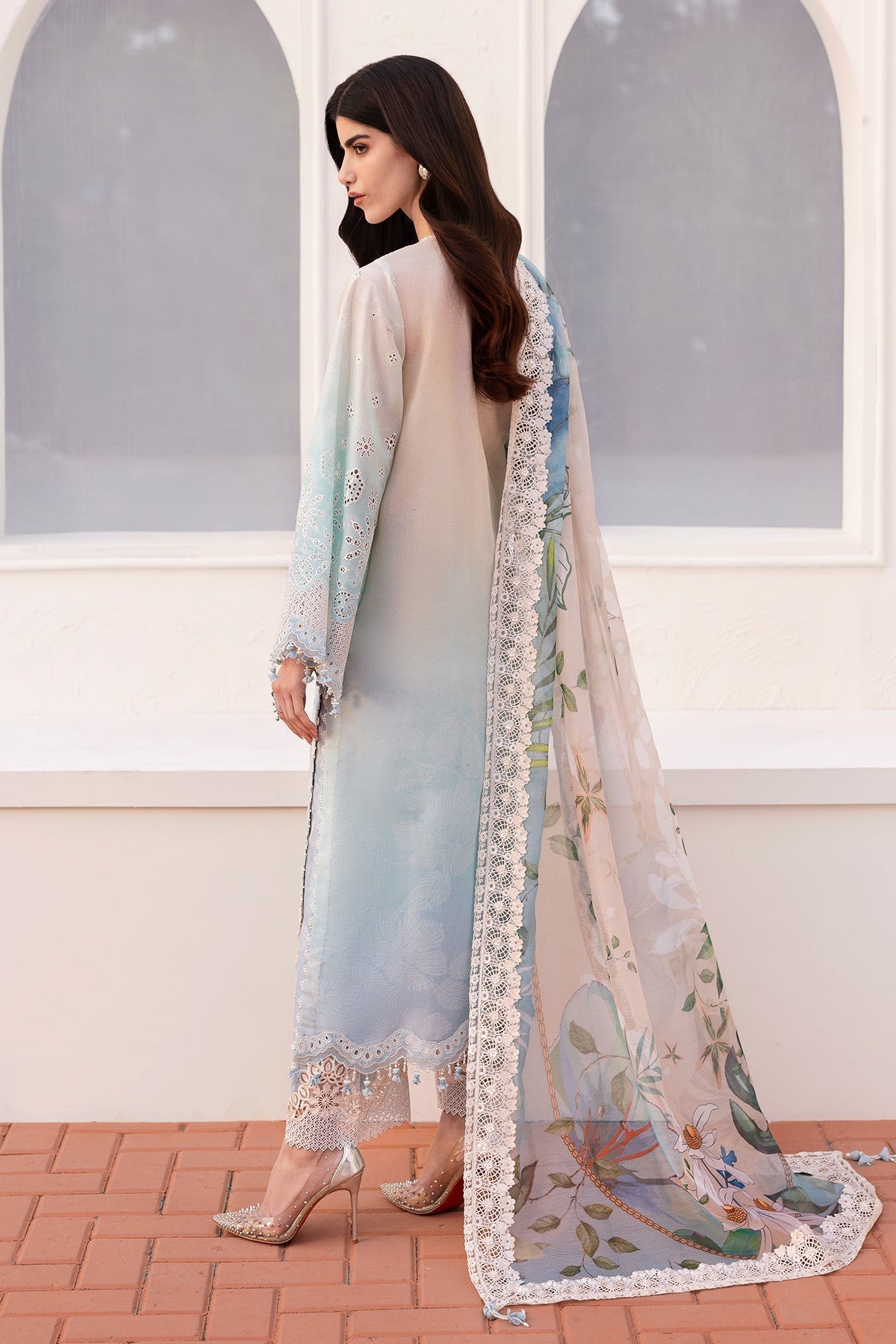 Baroque | Eid Printique | EMBROIDERED PRINTED LAWN UF-4185 -  Baroque Ladies Clothes - Original Designer Dress - House of Maryam