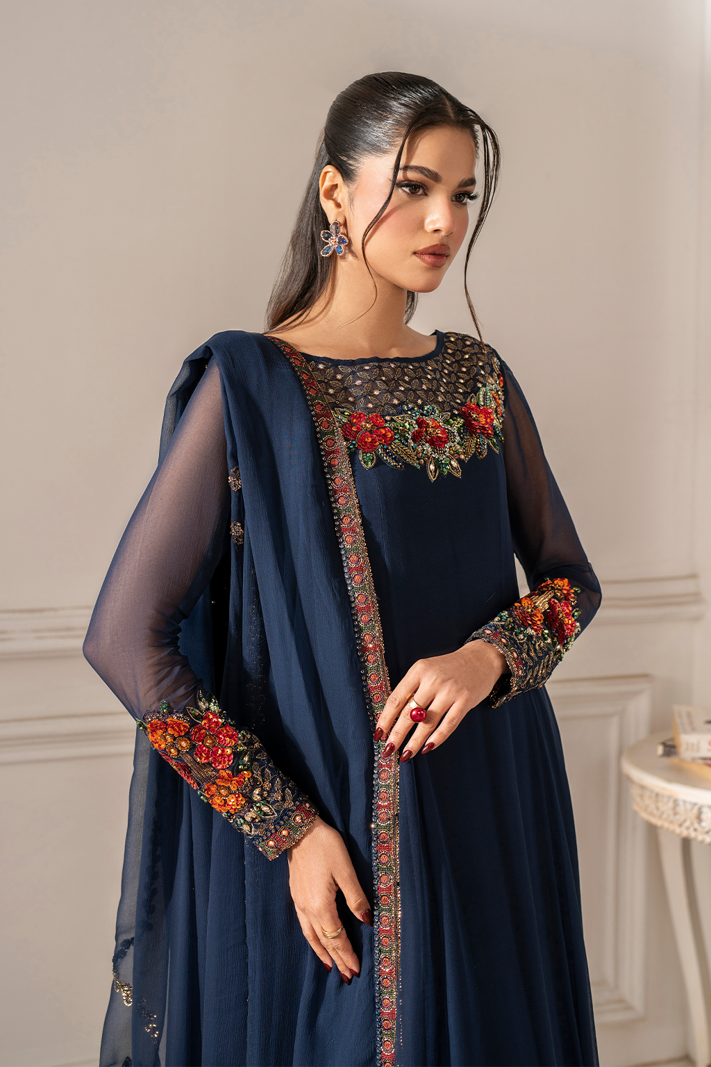 Iznik I Festive Formal I UE-412 Embroidered Chiffon -  Iznik Ladies Clothes - Original Designer Dress - House of Maryam
