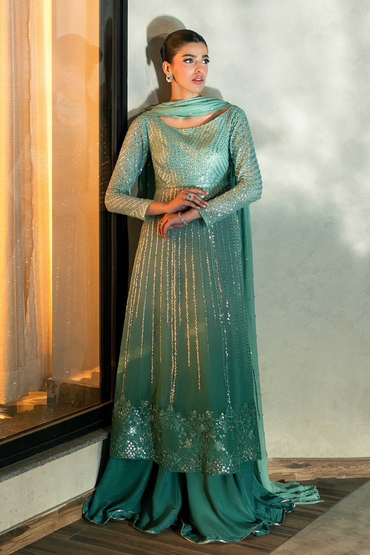 Fahad Hussayn | Lawn Banger | Midnight Aura -  Erum Khan Ladies Clothes - Original Designer Dress - House of Maryam