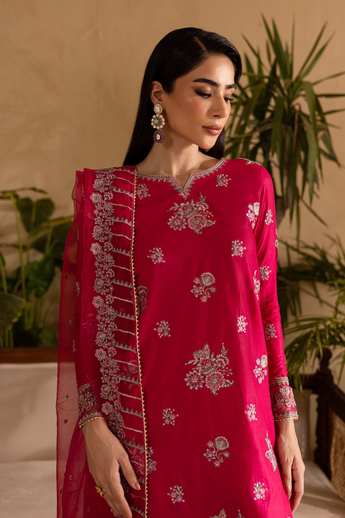 Batik | Nyra Embroidered Summer Solids | Zinnia -  Batik Ladies Clothes - Original Designer Dress - House of Maryam