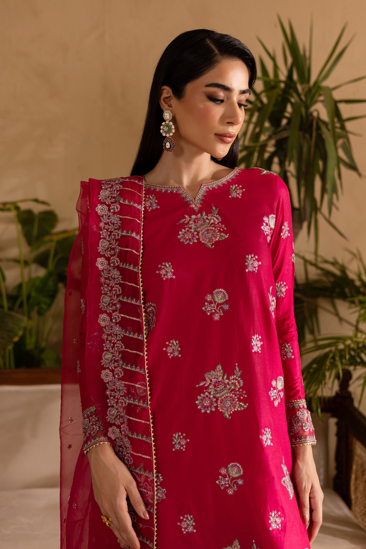 Batik | Nyra Embroidered Summer Solids | Zinnia -  Batik Ladies Clothes - Original Designer Dress - House of Maryam