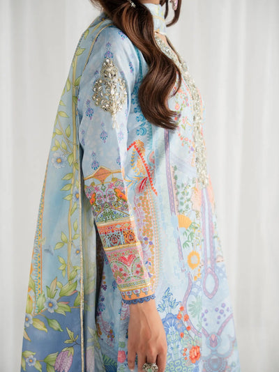 Gulaal | Aira Printed Silk | Misty