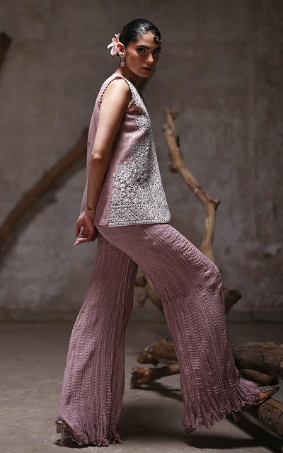 Threads and Motifs | Formal Dresses 25 | Organza Embroidered Jacket With Crushed Trouser -  Threads and Motifs Ladies Clothes - Original Designer Dress - House of Maryam