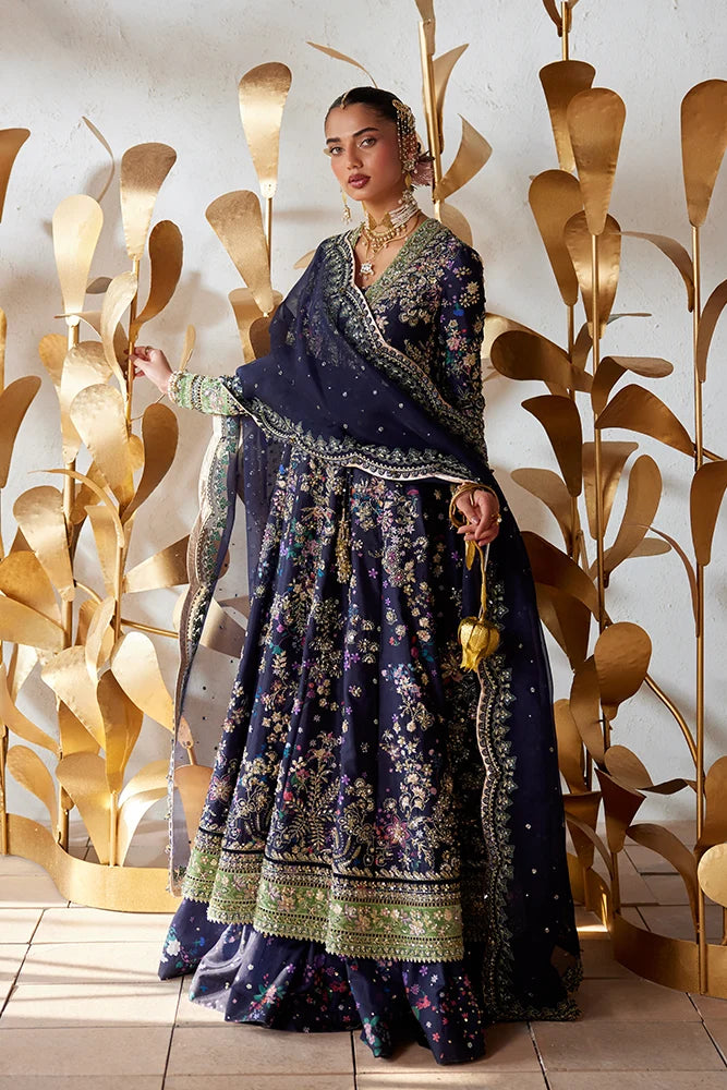 Suffuse Delina midnight blue raw silk pishwas and gharara, photo 3