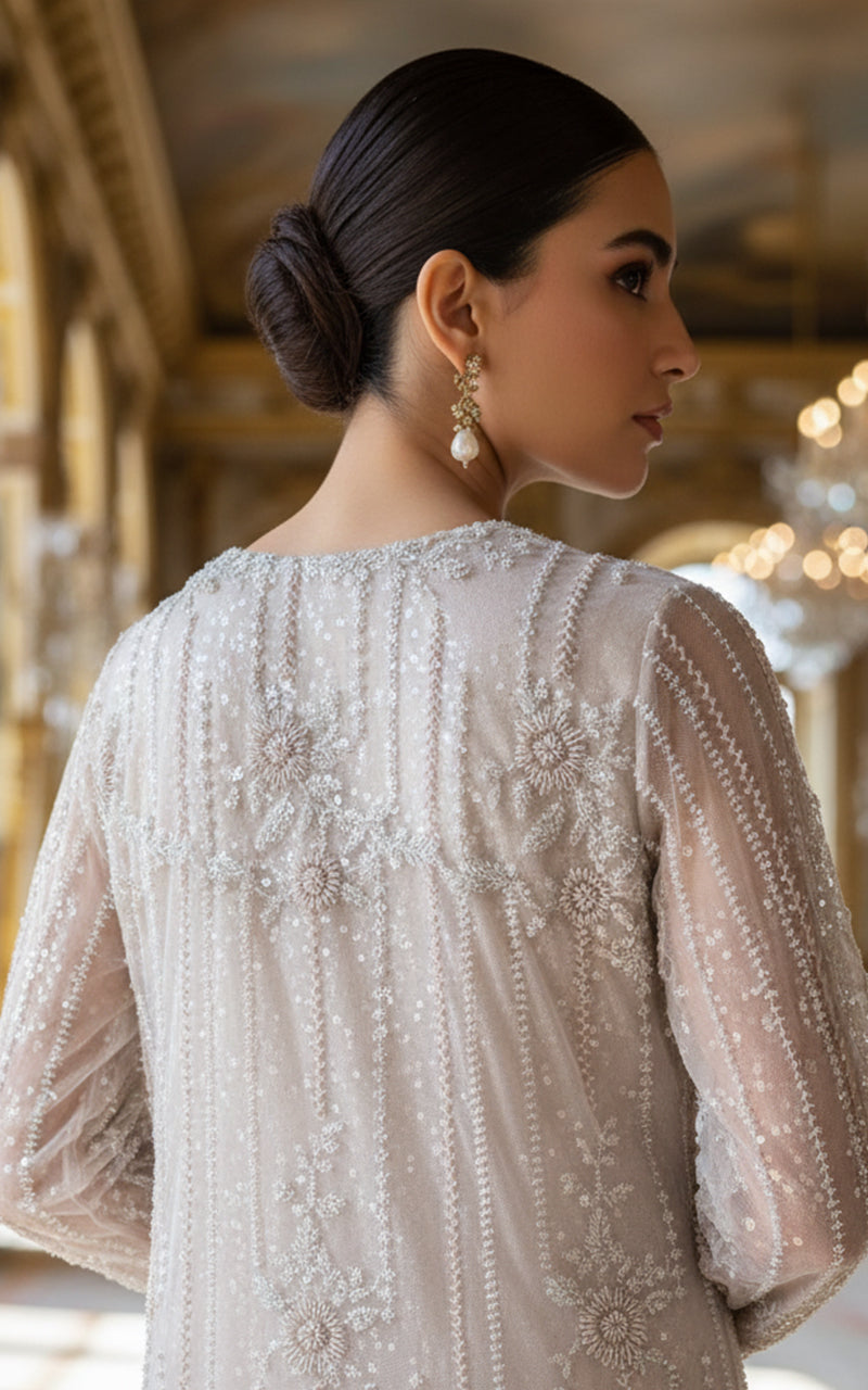 Threads and Motifs | Formal Dresses 25 | Net Embroidered Jacket With Crushed Maxi-4