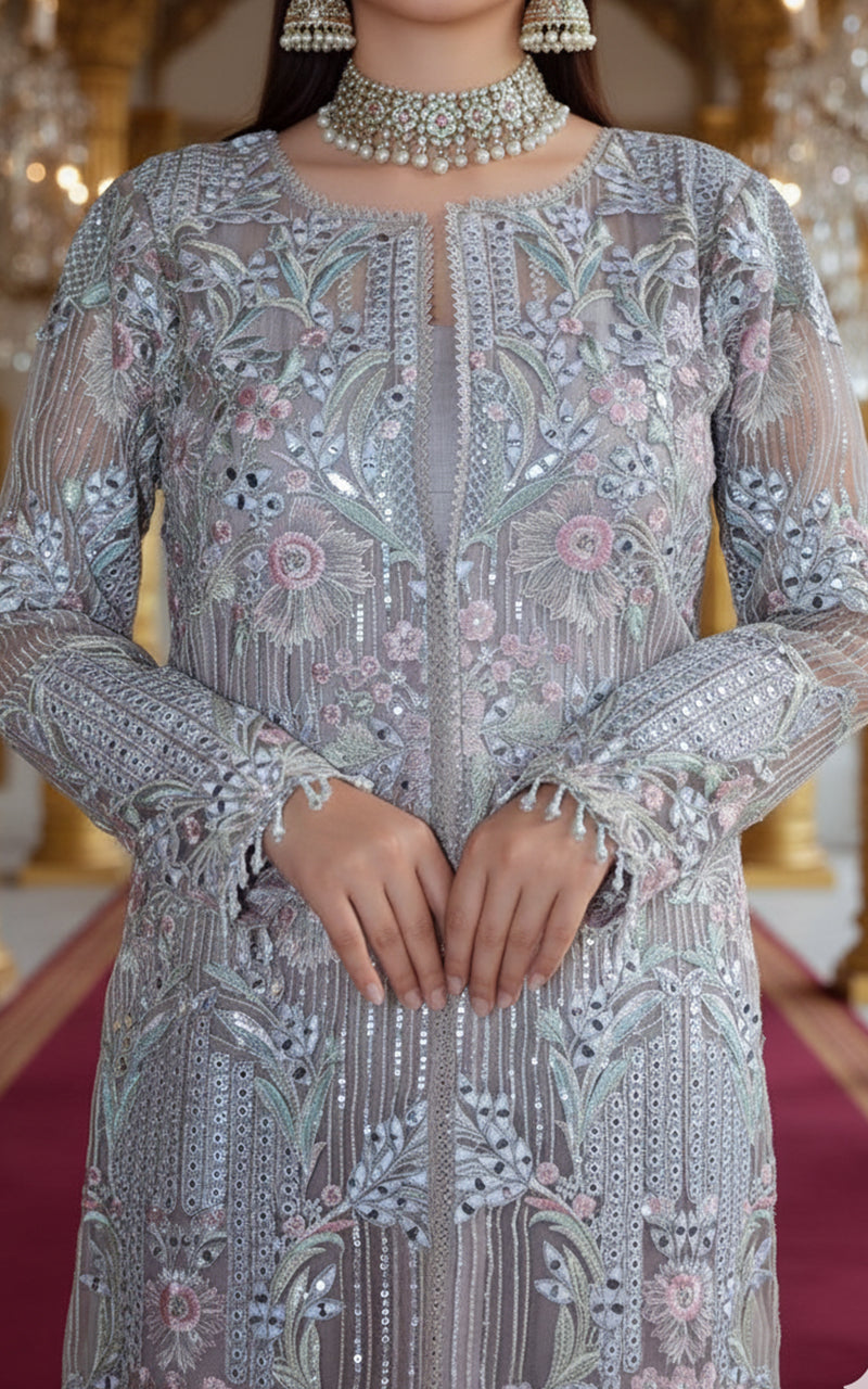 Threads and Motifs | Formal Dresses 25 | Organza Embroidered Jacket-3
