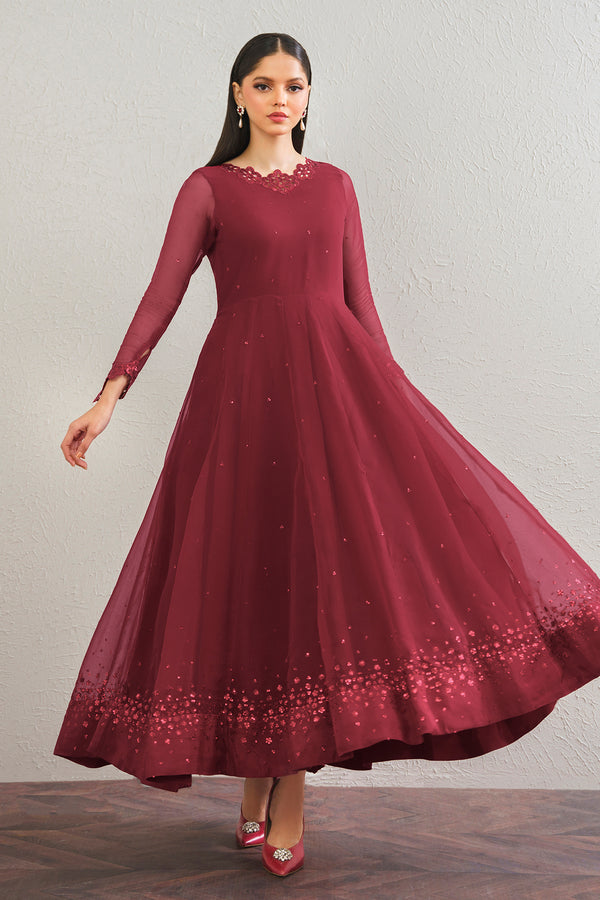 Baroque | Luxury Pret 25 | EMBROIDERED CHIFFON FROCK PR-901, image 4