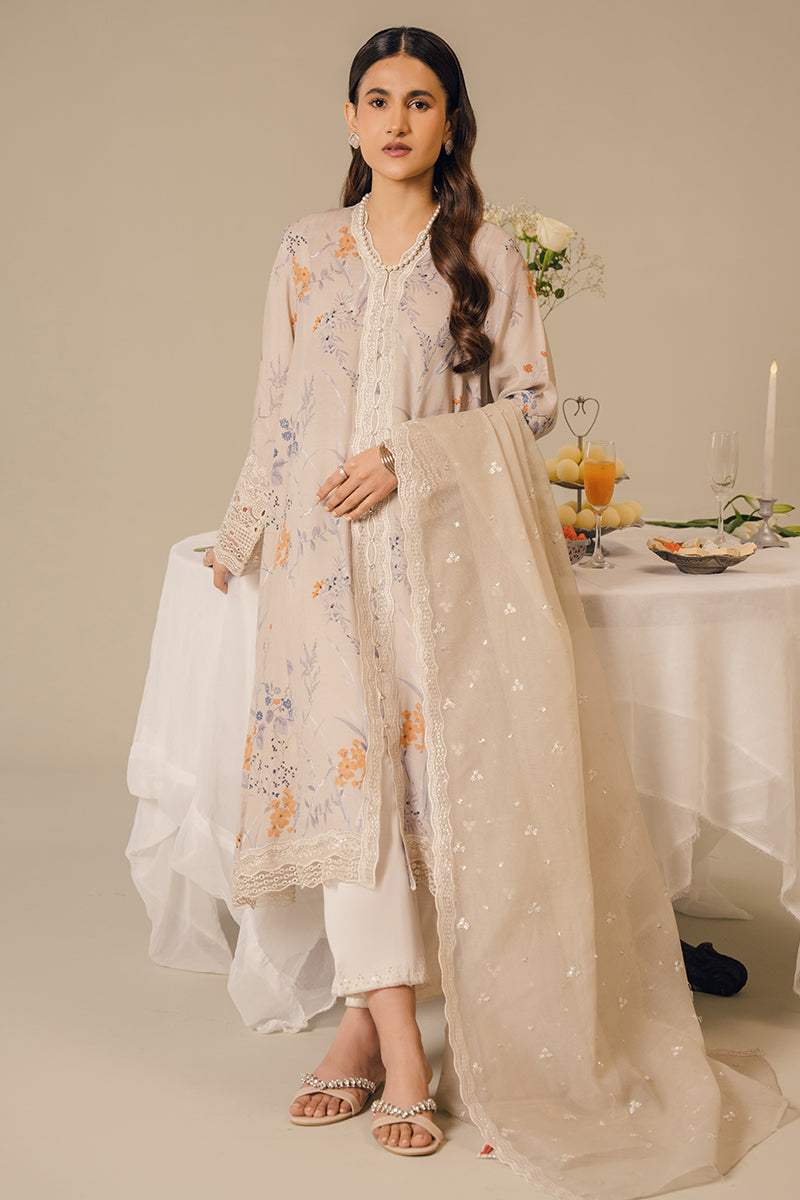 Cross Stitch | Luxury Pret | Ashen Bud-2 Piece (Shirt & Dupatta)