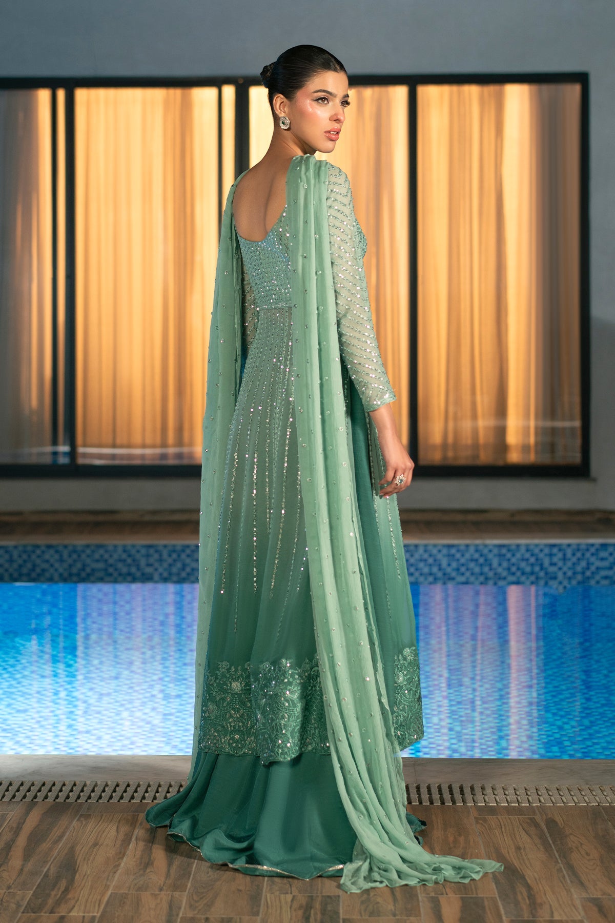 Fahad Hussayn | Lawn Banger | Midnight Aura -  Erum Khan Ladies Clothes - Original Designer Dress - House of Maryam
