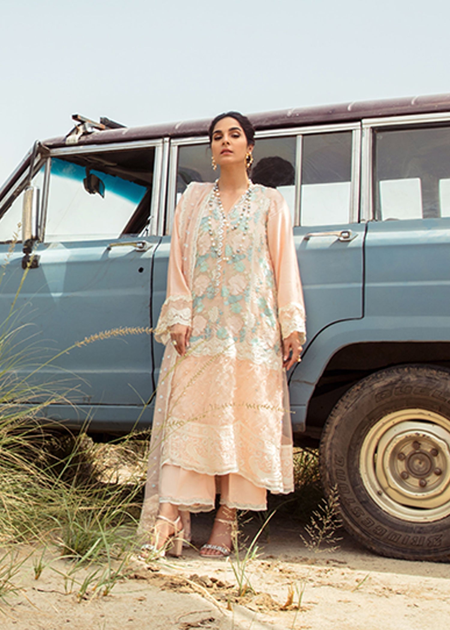Saira Shakira | Luxury Pret | Peach Sandstone -  Saira Shakira Ladies Clothes - Original Designer Dress - House of Maryam