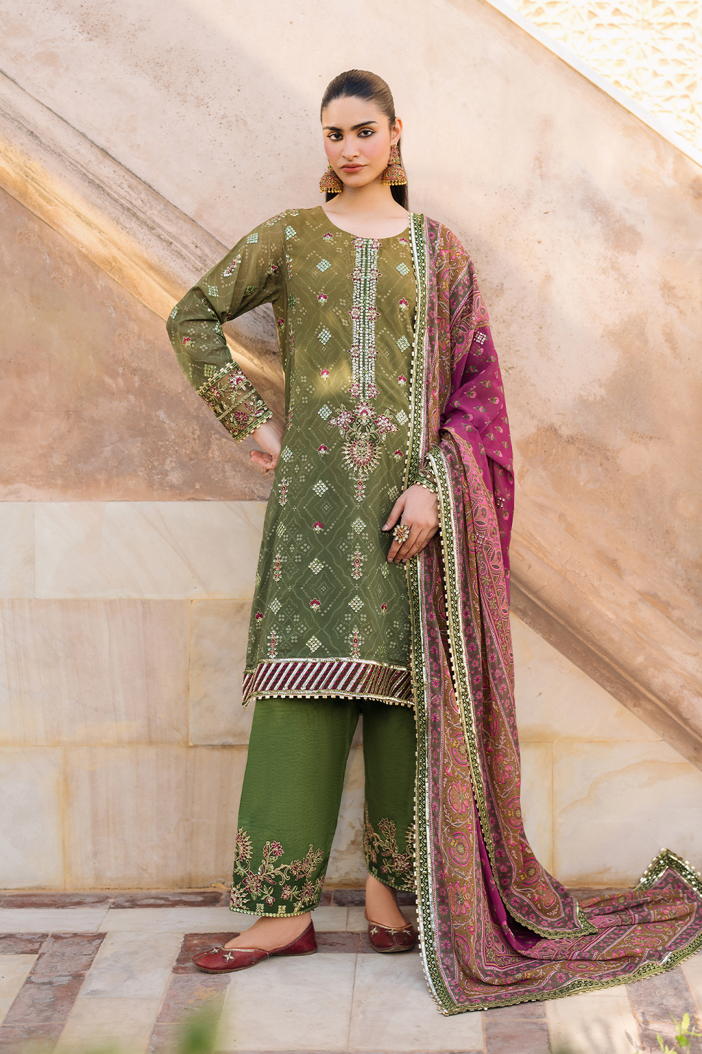 Iznik | Bandhani Formals | UE-329 -  Iznik Ladies Clothes - Original Designer Dress - House of Maryam