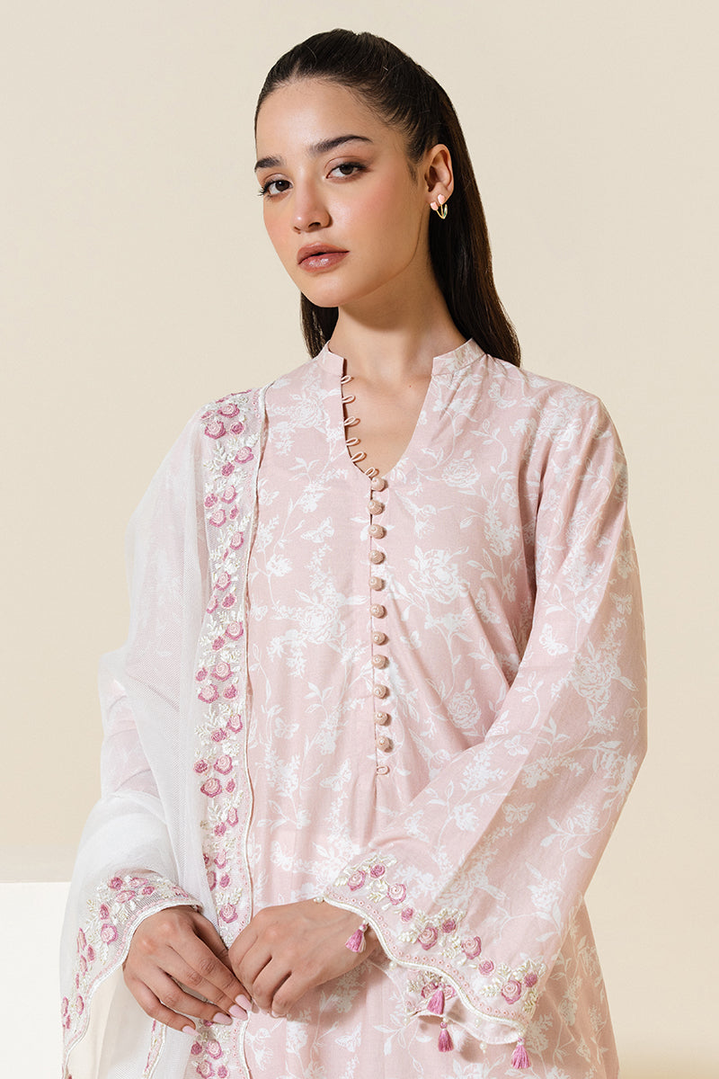 Cross Stitch | Exclusive Pret | Petal Pink-2 PC (Shirt & Dupatta), image 6