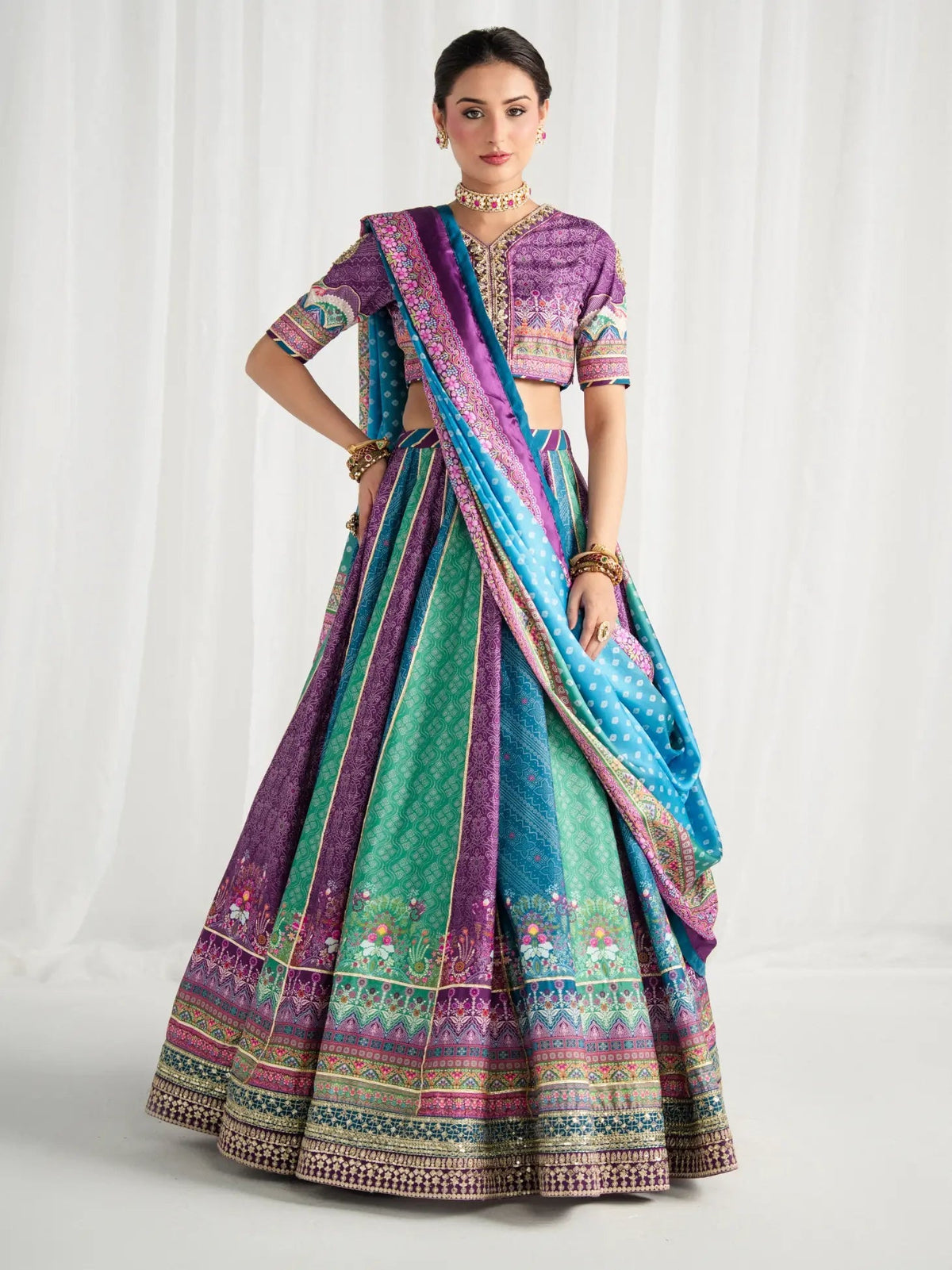 Gulaal | Aira Printed Silk | Mosaic Muse, image 3