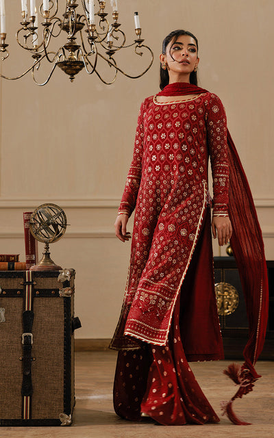 Threads and Motifs | Formal Dresses 25 | Embroidered Shirt With Gharara And Dupatta -  Threads and Motifs Ladies Clothes - Original Designer Dress - House of Maryam