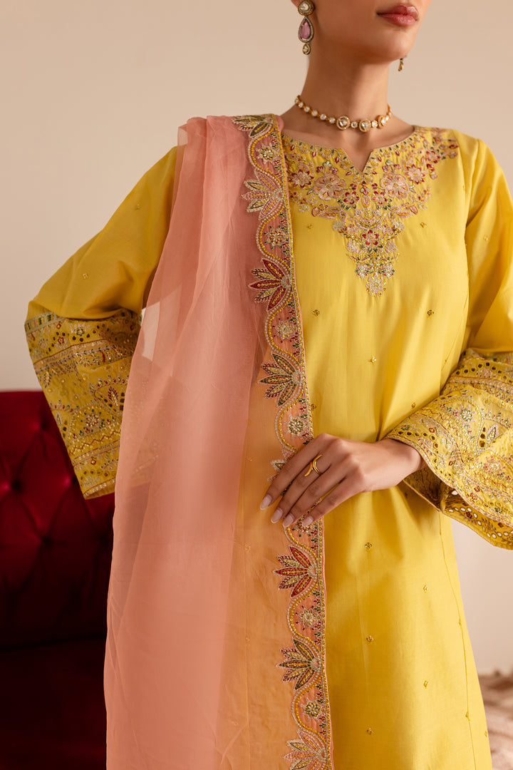 Batik | Reception Luxe Edit | Crayola Yellow -  Batik Ladies Clothes - Original Designer Dress - House of Maryam