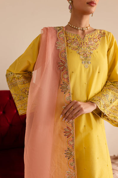 Batik | Reception Luxe Edit | Crayola Yellow -  Batik Ladies Clothes - Original Designer Dress - House of Maryam