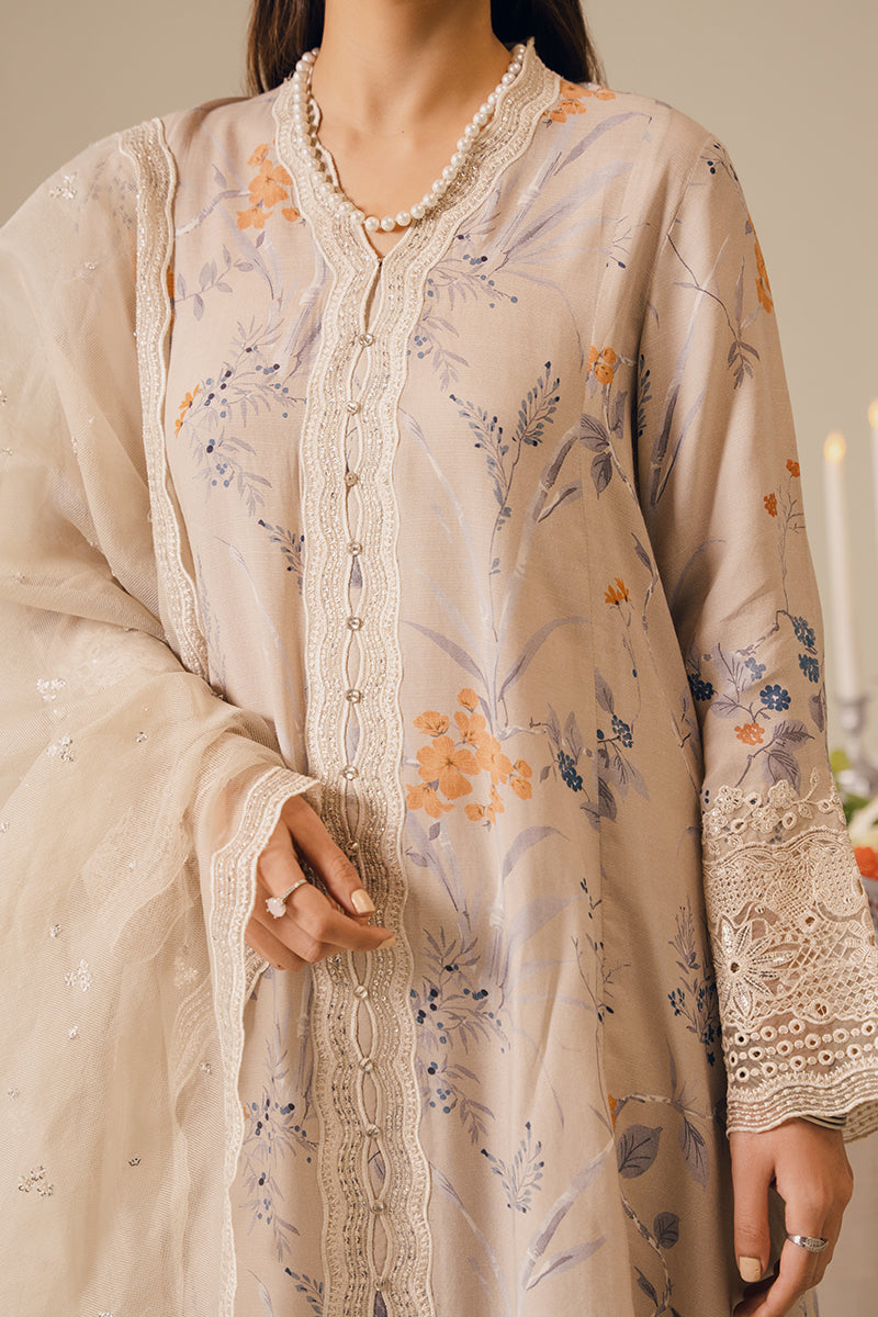 Cross Stitch | Luxury Pret | Ashen Bud-2 Piece (Shirt & Dupatta), image 2
