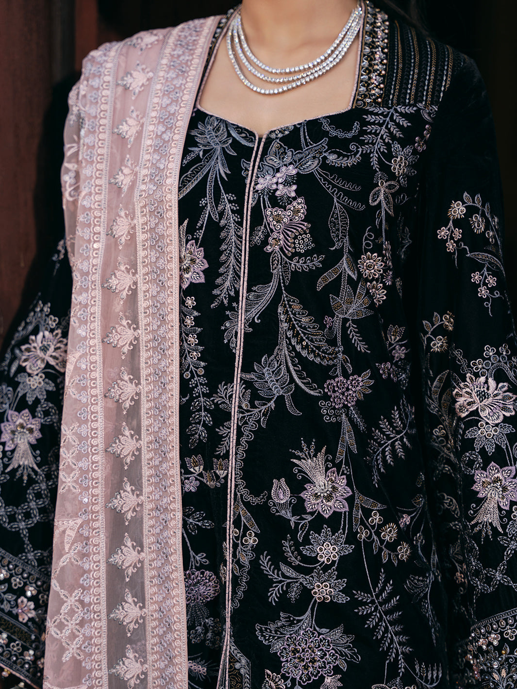 Flossie | Siara Velvet Formals | V-103 - B -  Flossie Ladies Clothes - Original Designer Dress - House of Maryam