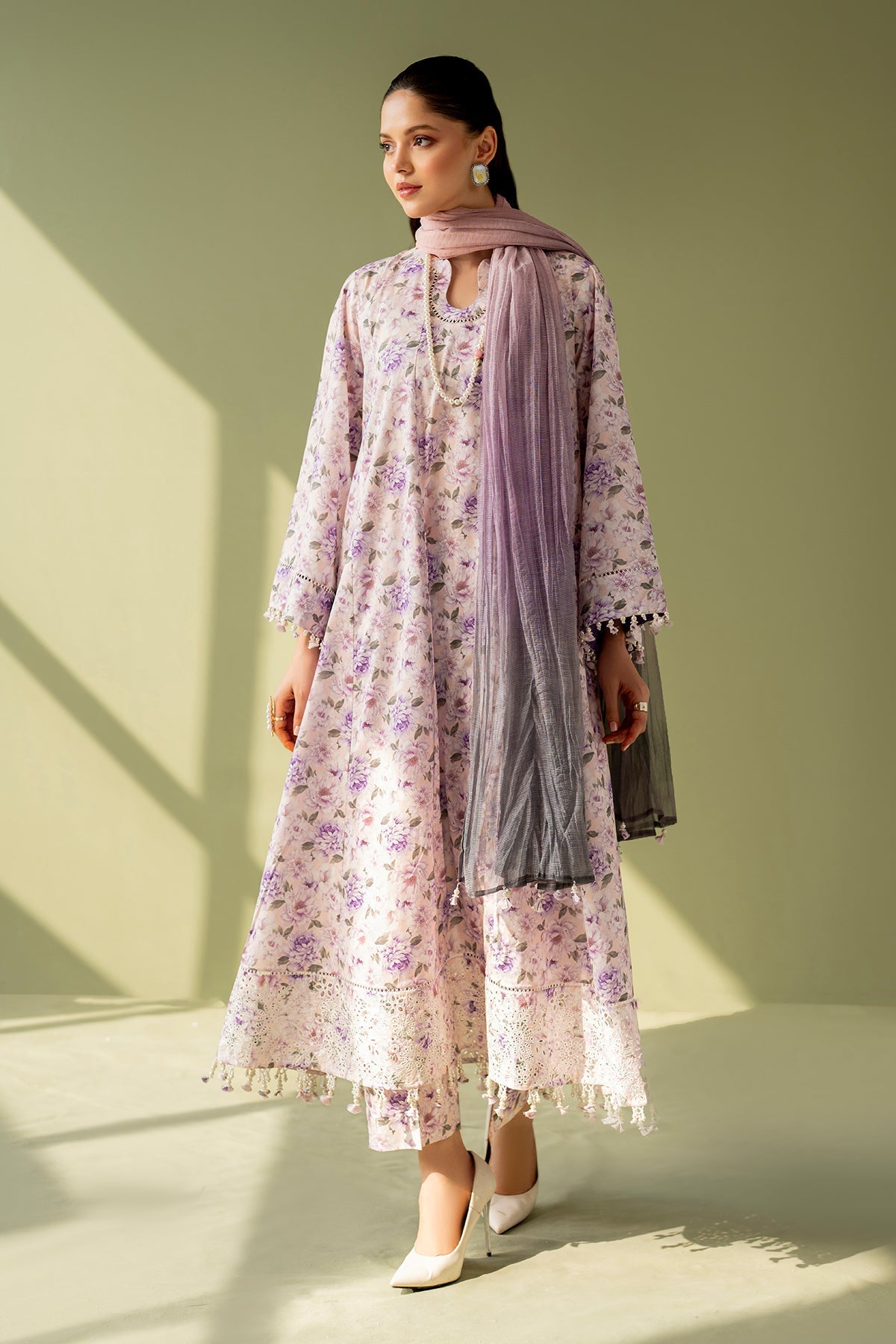 Baroque | Eid Printique | EMBROIDERED PRINTED LAWN UF-4168 -  Baroque Ladies Clothes - Original Designer Dress - House of Maryam
