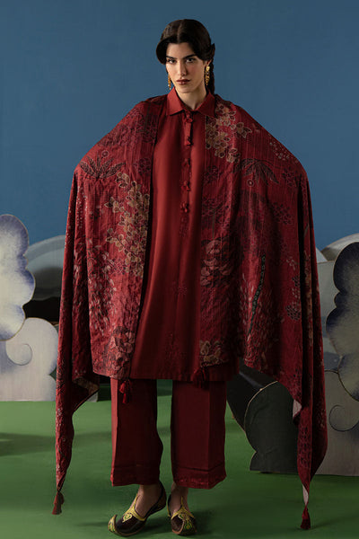 Cross Stitch | Exclusive Pret | Mystic Rouge-3 PC (Shirt, Trouser & Dupatta)