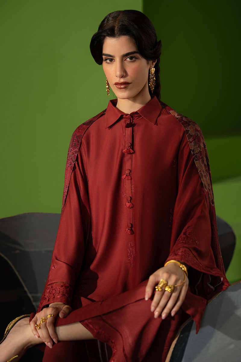 Cross Stitch | Exclusive Pret | Mystic Rouge-3 PC (Shirt, Trouser & Dupatta), image 3