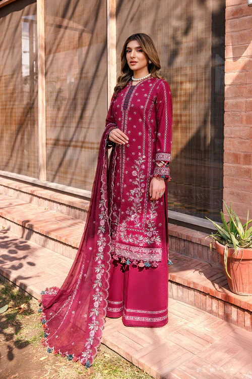 Farasha | Kaavish Lawn 24 | GARNET GLAM -  Farasha Luxury - Original Designer Dress - House of Maryam