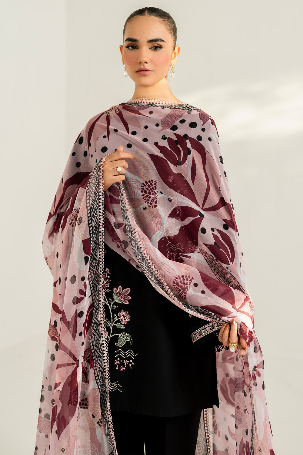 Farasha | Thread Lines Embroidered | Floral Meadow -  Farasha Ladies Clothes - Original Designer Dress - House of Maryam