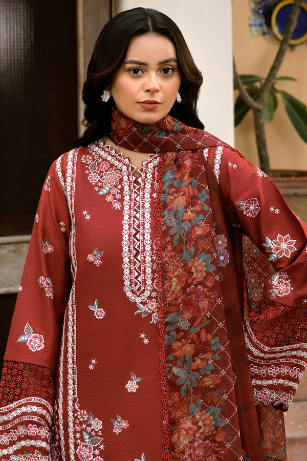 Farasha | Summer Weaves Embroidered Lawn | Russet Flames -  Farasha Ladies Clothes - Original Designer Dress - House of Maryam