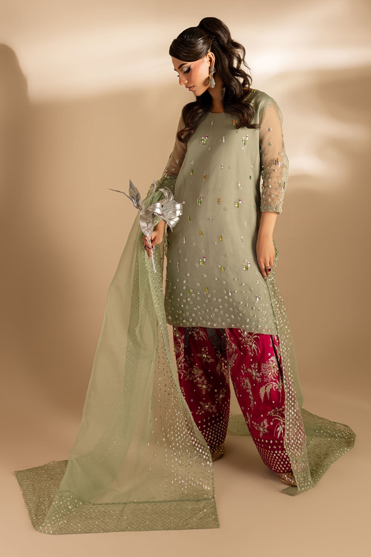 Nureh | Tiny Twinkles | TW-05 SCARLET SPICE -  Nureh Luxury - Original Designer Dress - House of Maryam