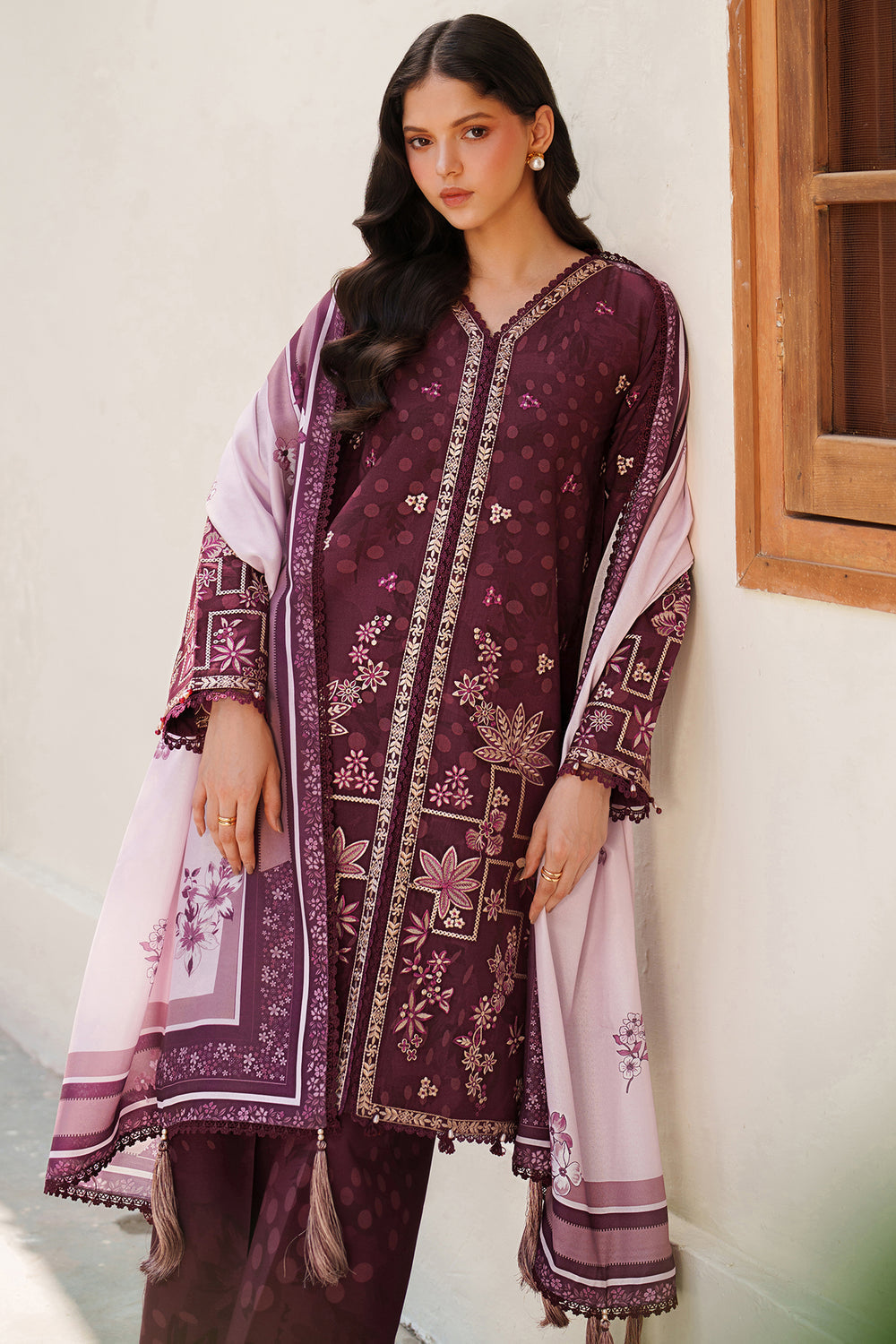 Farasha | Meline Premium Viscose 25 | Mauve Cream-3