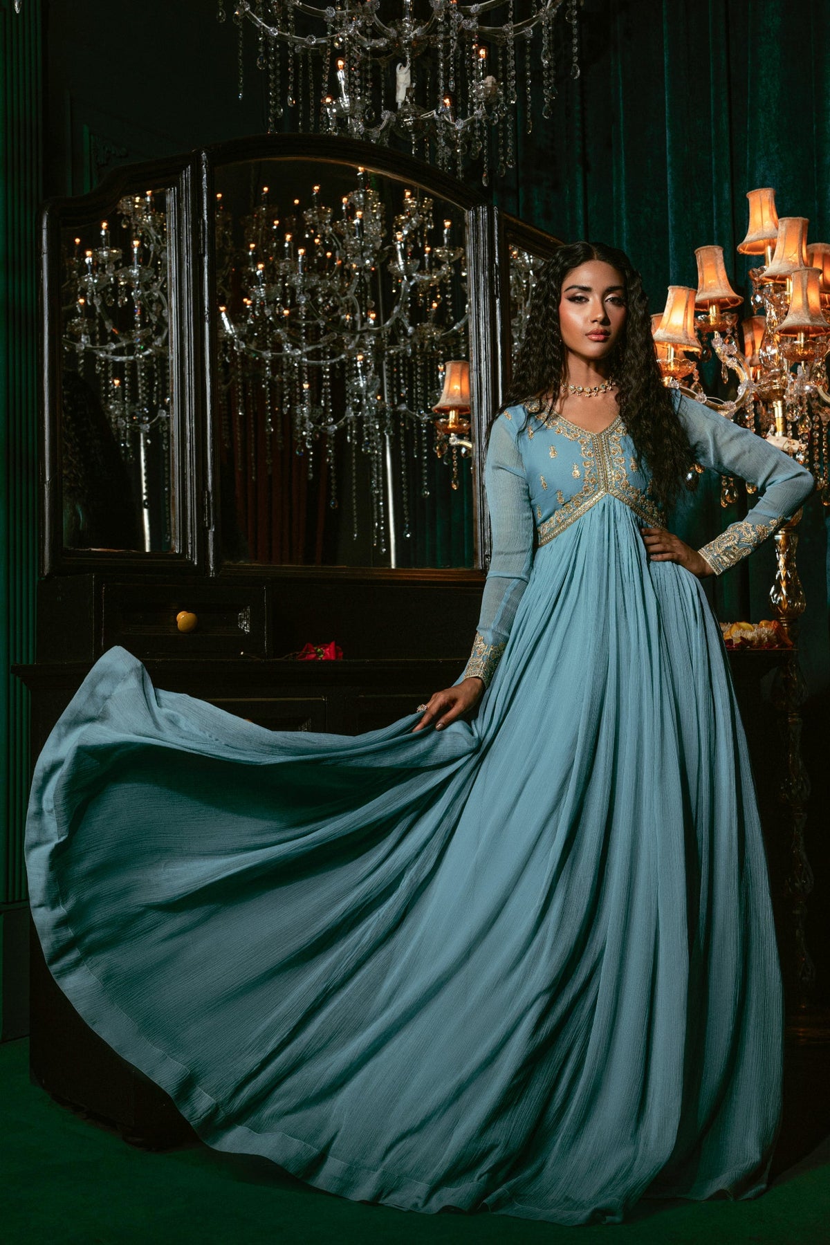 Hania & Umaimaz | Festive Collection | Aasmani -  Hania & Umaima  - Original Designer Dress - House of Maryam