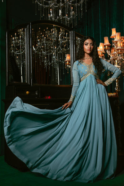 Hania & Umaimaz | Festive Collection | Aasmani -  Hania & Umaima  - Original Designer Dress - House of Maryam
