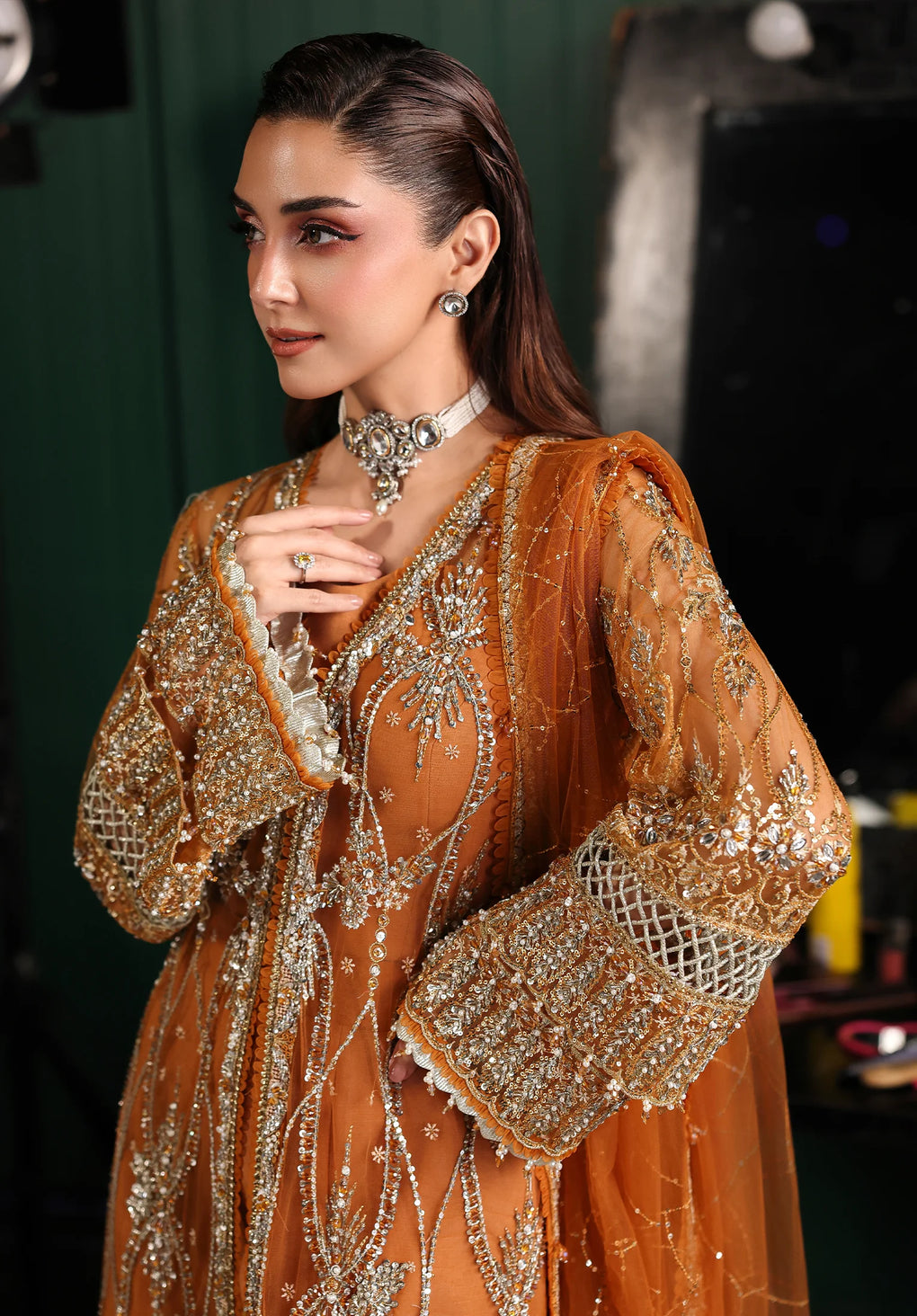 Elaf Premium | Stardom Formal Handwork 25 | ESH-09 SAFFRON -  Elaf Premium Ladies Clothes - Original Designer Dress - House of Maryam