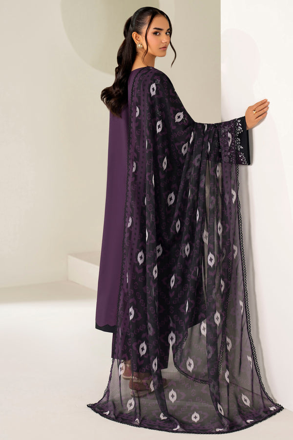 Farasha | Summer Weaves Embroidered Lawn | Twilight Tulip-2