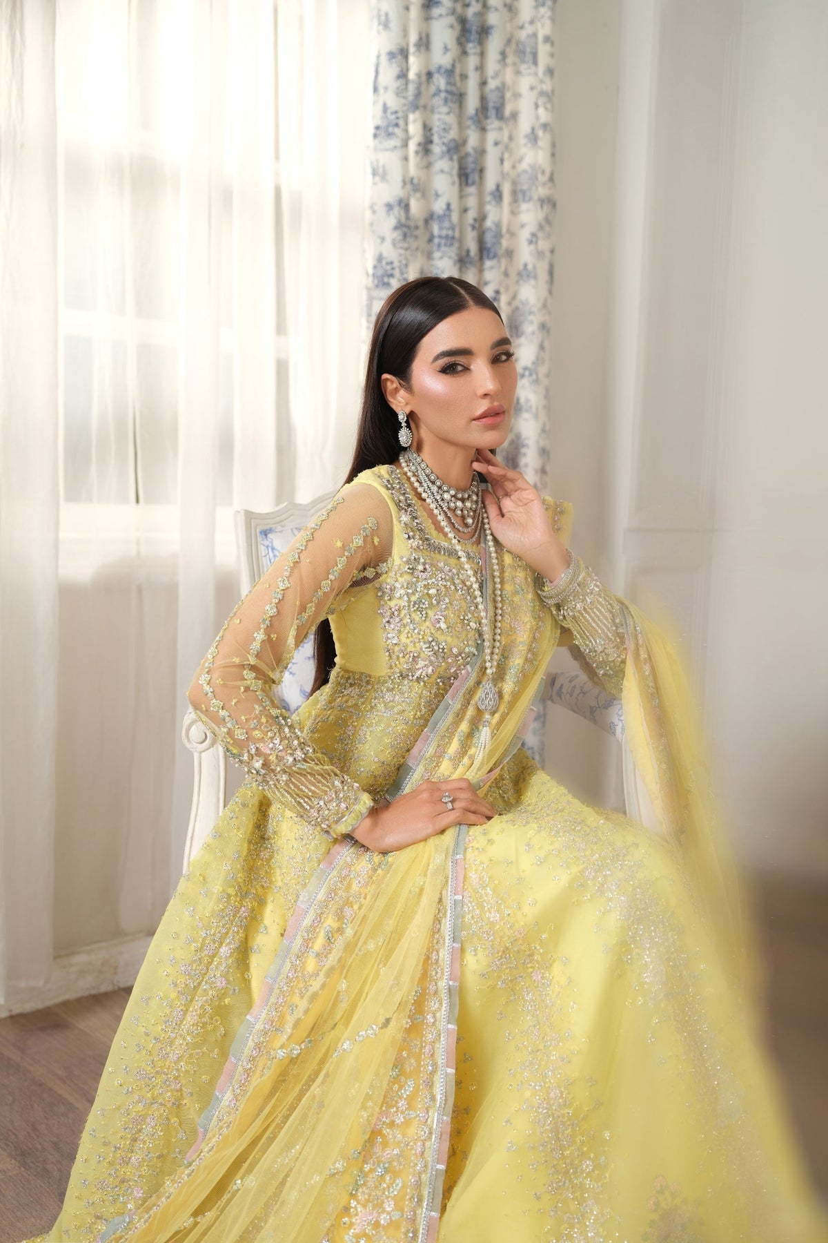 Maryam Hussain | Meer Embroidered Chiffon | Ghazal Meer-03-5