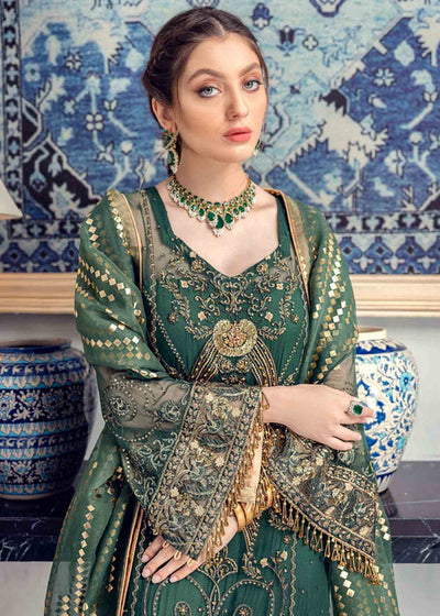 Meeral | Wedding Formals | ML-04-BOTTLE GREEN -  Meeral Ladies Clothes - Original Designer Dress - House of Maryam