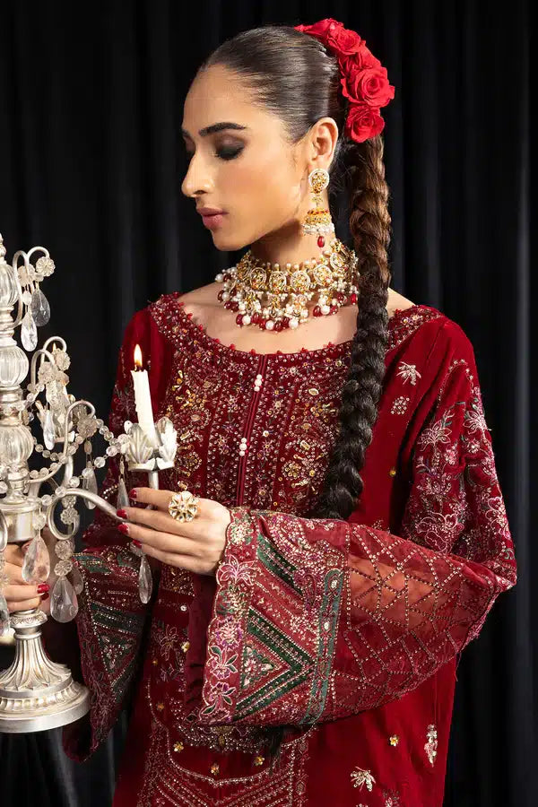 Nureh | Maya Velvet 23 | Elisa by Designer Nureh - House of Maryam - Pakistani Designer Ethnic Wear in {{ shop.shopifyCountryName }}