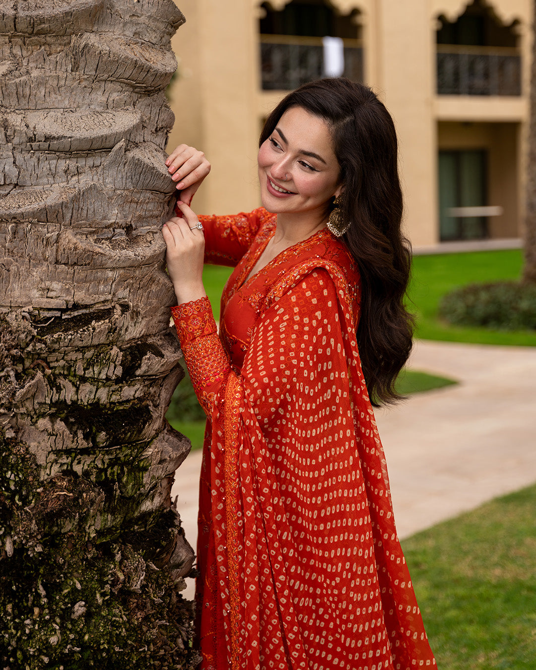 Faiza Saqlain | Aya Luxury Lawn 26' | Denisa, Burnt Orange, image 5