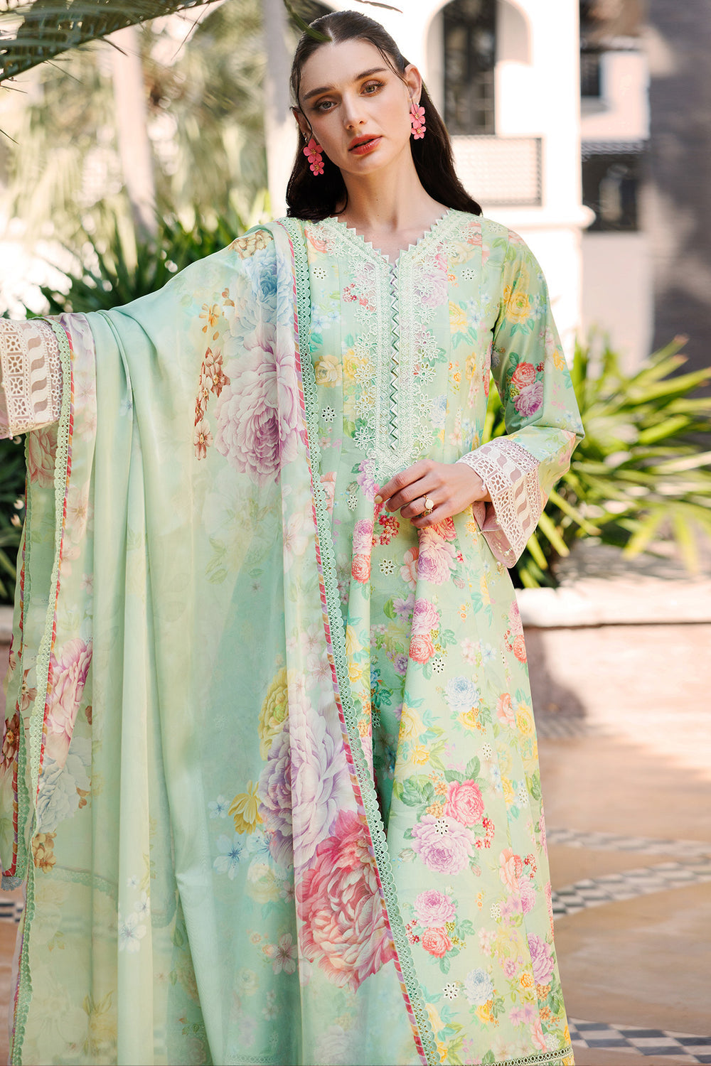 Farasha | Printed Essentials | Mint Dew -  Farasha Ladies Clothes - Original Designer Dress - House of Maryam